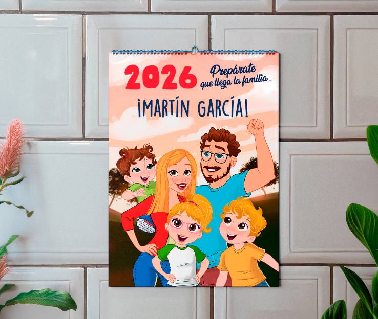 Calendario personalizado con toda la familia